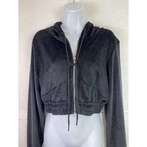 Velvet Hooded Cropped Sweater Size Varius
